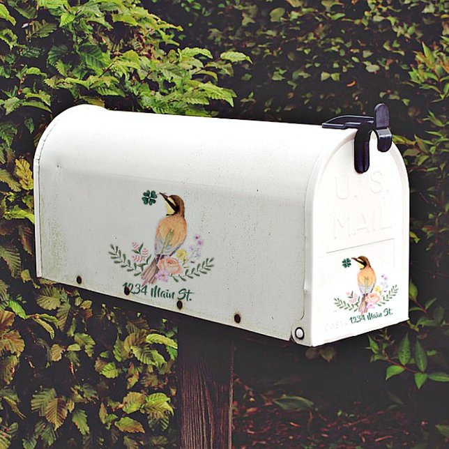 Floral bird mailbox sticker (Creator Uploaded)
