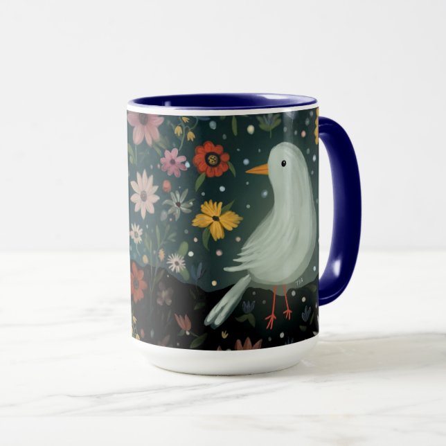 Floral Bird Mug (Front Right)