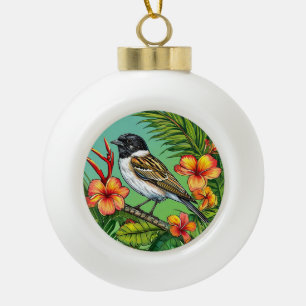 Floral Bird ornament