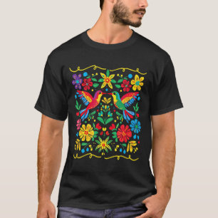 Floral Bird Otomi Mexican Style Mexicano Mexicana  T-Shirt