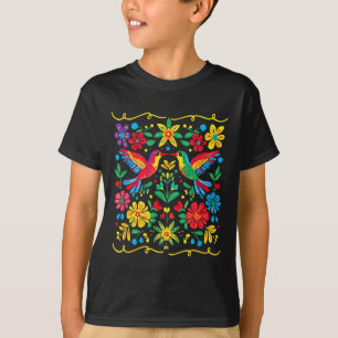 Floral Bird Otomi Mexican Style Mexicano Mexicana  T-Shirt
