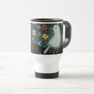 Floral Bird Travel Mug