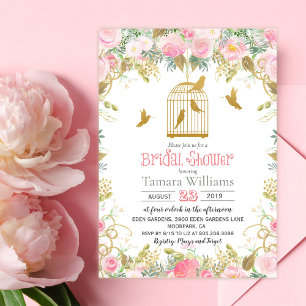 Floral Birdcage Bridal Shower Invitation