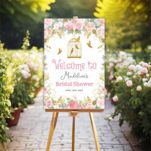 Floral Birdcage *Welcome Sign Poster ONLY*