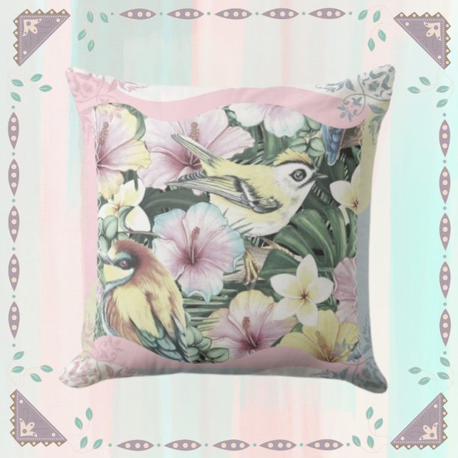 Floral Birds Pastels Cushion (Creator Uploaded)