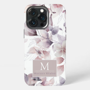 Floral Birds Purple and white nature baby shower iPhone 13 Pro Case