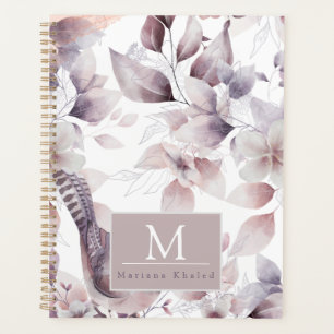 Floral Birds Purple and white nature baby shower   Planner