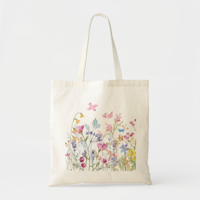 Floral Birds Tote Bag (Front)