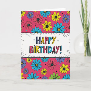 Floral Birthday Banner Card