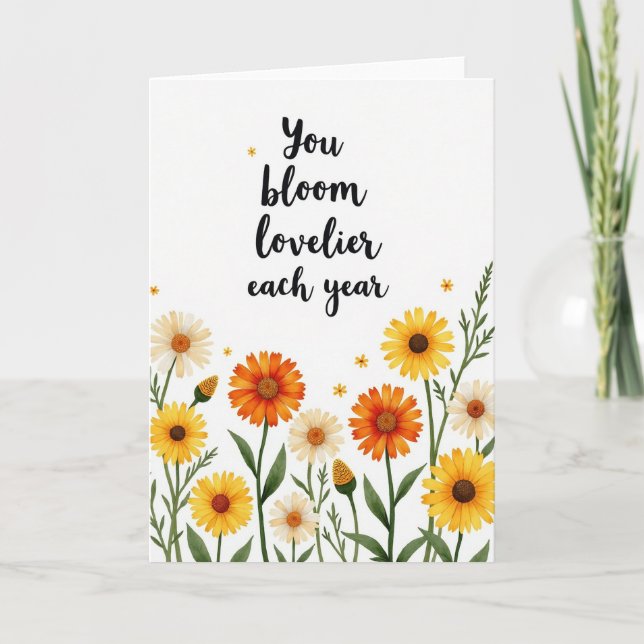 Floral Birthday Bloom Card (Front)