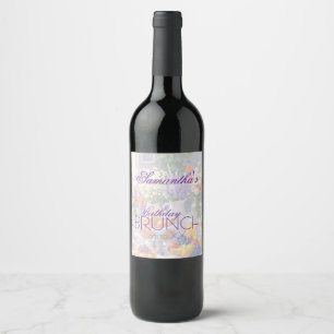 Floral Birthday Brunch Wine Label