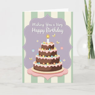 Floral Birthday Cake Card