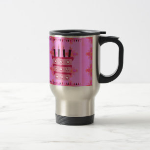 Floral Birthday Cake for Her/Girls Art Print Travel Mug