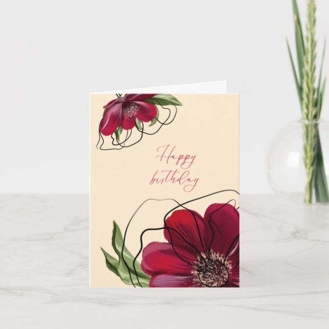 Floral Birthday Card for Her (Front)