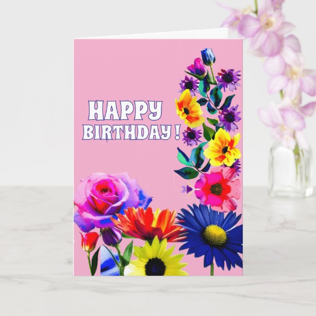 FLORAL birthday card for mom, grandmother (Orchid)