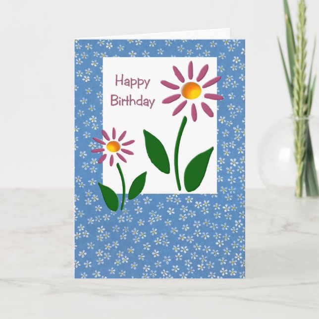 Floral Birthday Card (Large Print) (Front)