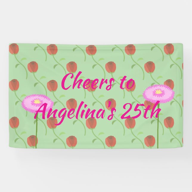 Floral birthday collection banner (Horizontal)