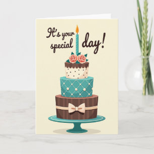Floral Birthday Dessert Image Card