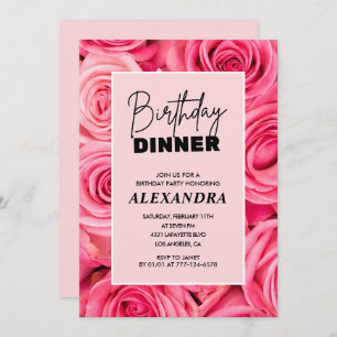 Floral Birthday dinner 86th birthday invitations