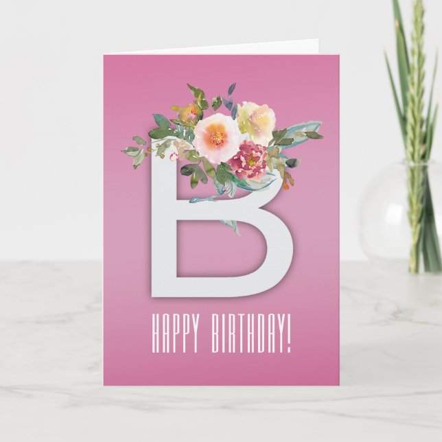 Floral Birthday Elegance Card (Front)