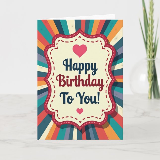 Floral Birthday Emblem Card (Front)