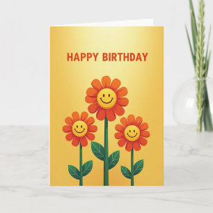 Floral Birthday Faces Card