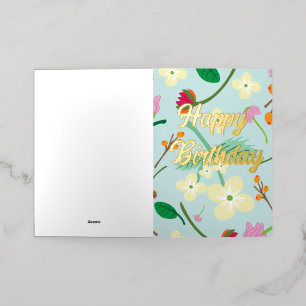Floral Birthday Foil Greeting Card