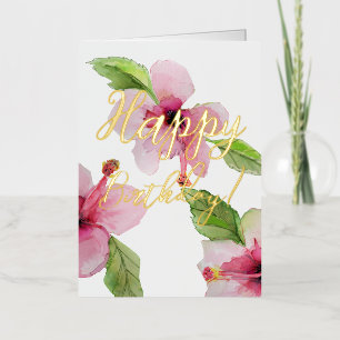Floral Birthday Foil Holiday Card