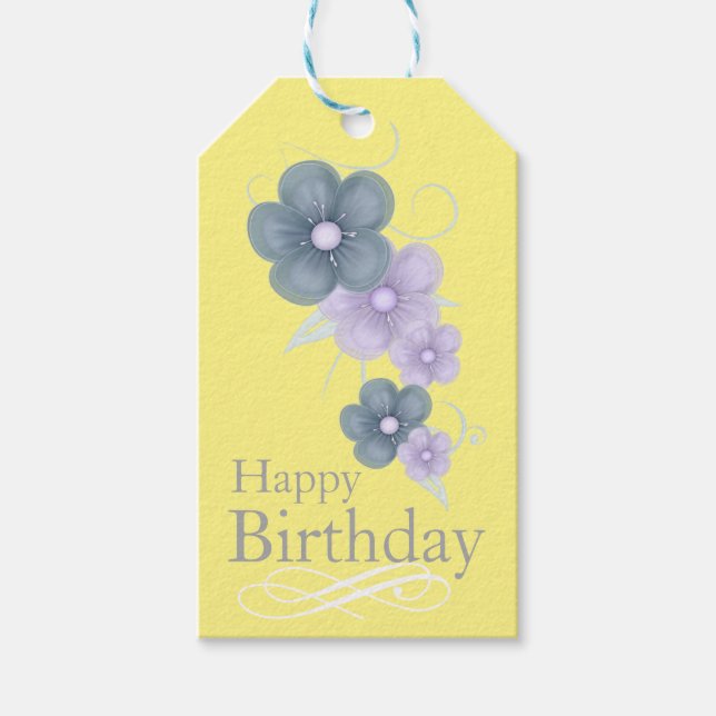 Floral Birthday Gift Tags (Front)