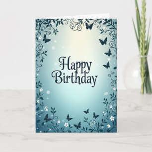 Floral Birthday Gradient Card