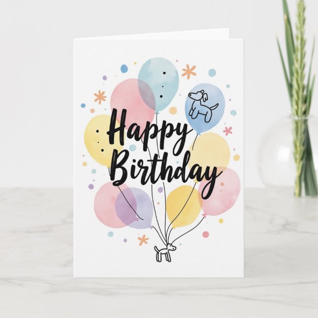 Floral Birthday Graphic Card (Front)