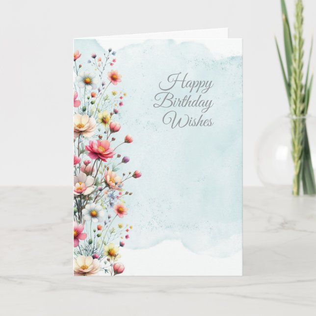 Floral Birthday Greeting Card (Front)