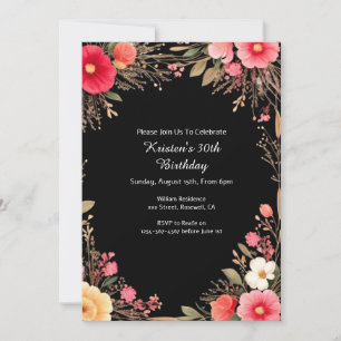 Floral Birthday Invitation