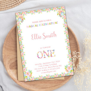 Floral Birthday Invitation, Floral Invitation