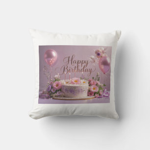 Floral birthday luxurious elegant extravagant cushion