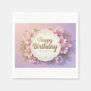 Floral birthday luxurious elegant extravagant  napkin