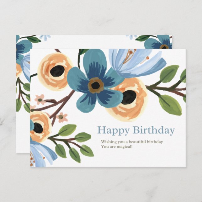 Floral Birthday  Postcard (Front/Back)