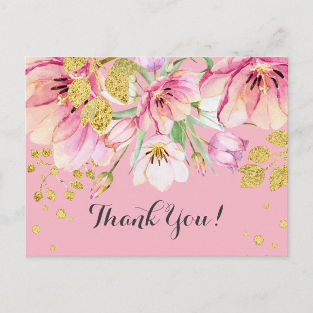 FLORAL, BIRTHDAY THANK YOU CARD (Front)