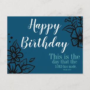 Floral Birthday This is the day Postcard