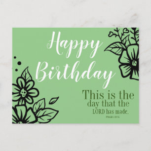 Floral Birthday This is the day Postcard