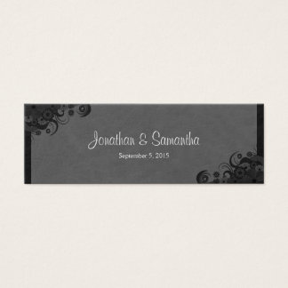 Floral Black and Grey Gothic Wedding Favour Tags