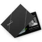 Floral Black and White Photo Funeral Memorial