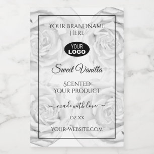 Floral Black and White Product Package Labels Logo