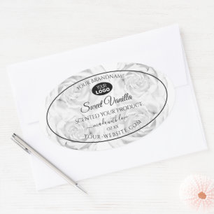 Floral Black and White Product Package Labels Logo