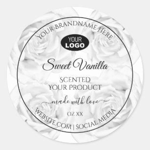Floral Black and White Product Package Labels Logo