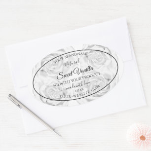 Floral Black and White Product Packaging Labels