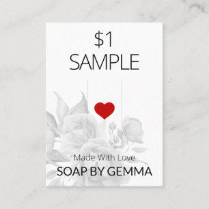Floral Black And White Sample Price Display Card