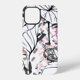 Floral Black and White Seamless Pattern. Modern Ar iPhone 12 Case