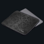 Floral Black Damask Design Laptop Sleeve<br><div class="desc">Laptop Sleeve. Featuring a Floral Black Damask Design ready for you to customise. NOTE: ONLY CHANGE THE TEMPLATE AREAS NEEDED! 😀 If needed, you can remove the text and start fresh adding whatever text and font you like. 📌If you need further customisation, please click the "Click to Customise further" or...</div>