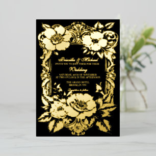Floral Black & Gold Vintage Decor Wedding